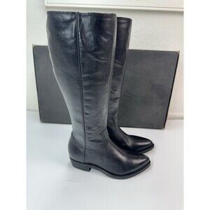 Frye Women's Billy Pull On Western Tall Leather Boot Black Extended Calf 6.5 B